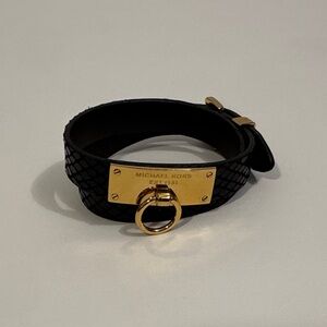 Michael Kors Blk/Gold Double Wrap Bracelet
